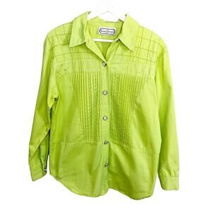Vintage Saint Germain Lime Green Rhinestone Top Small